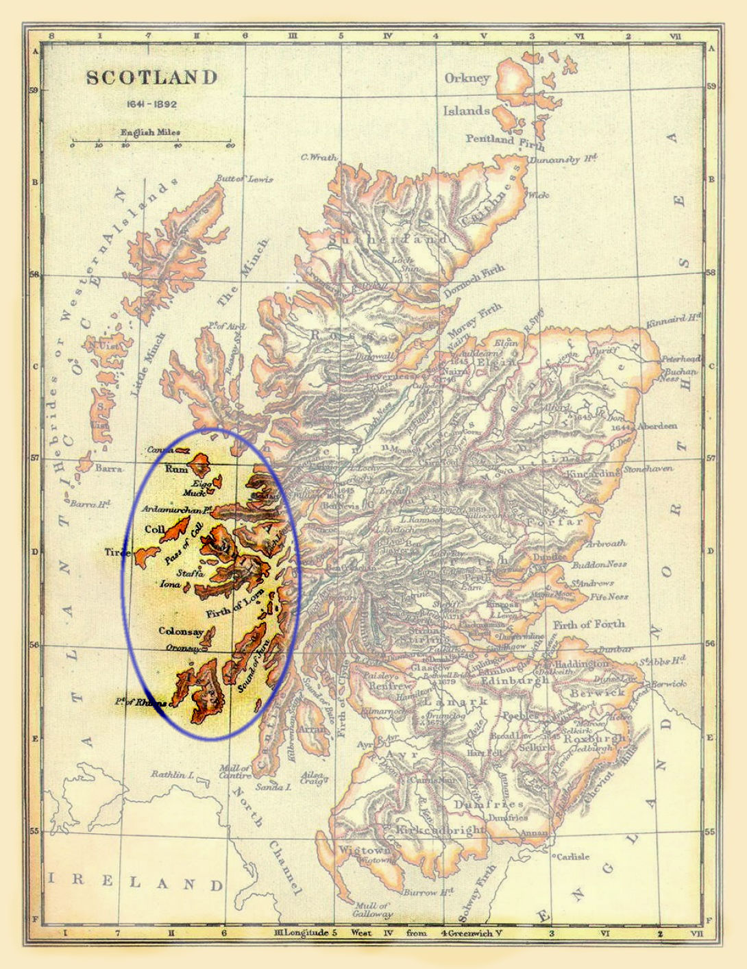 Map of Scotland and tour area